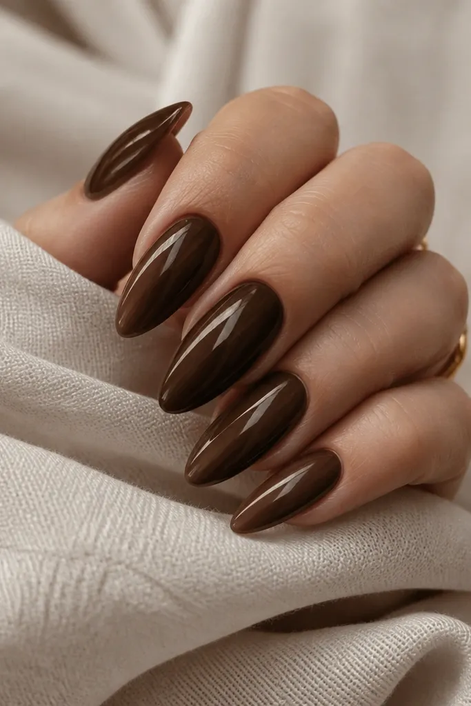 Aesthetic Brown Cat Eye Nails