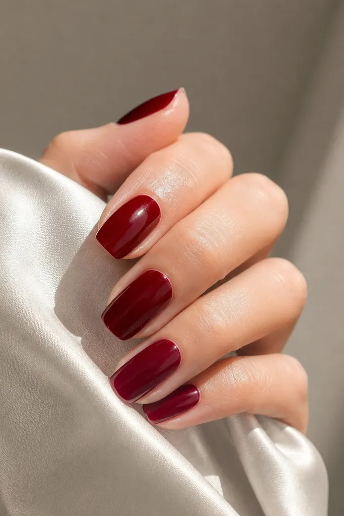 Budget deep cherry red nails