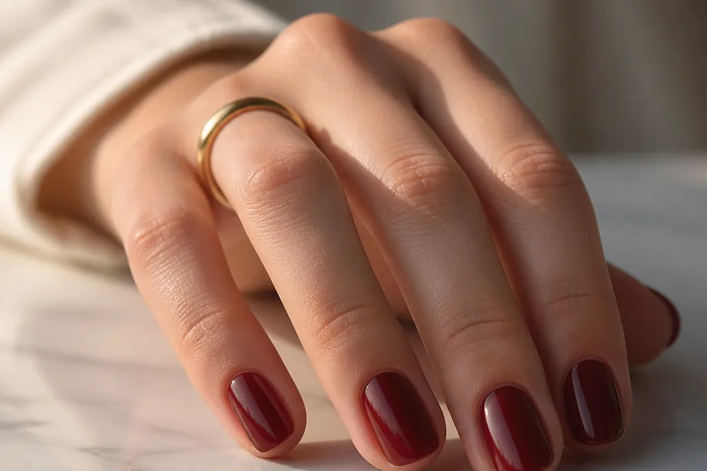 Deep red nails easy beginner ideas