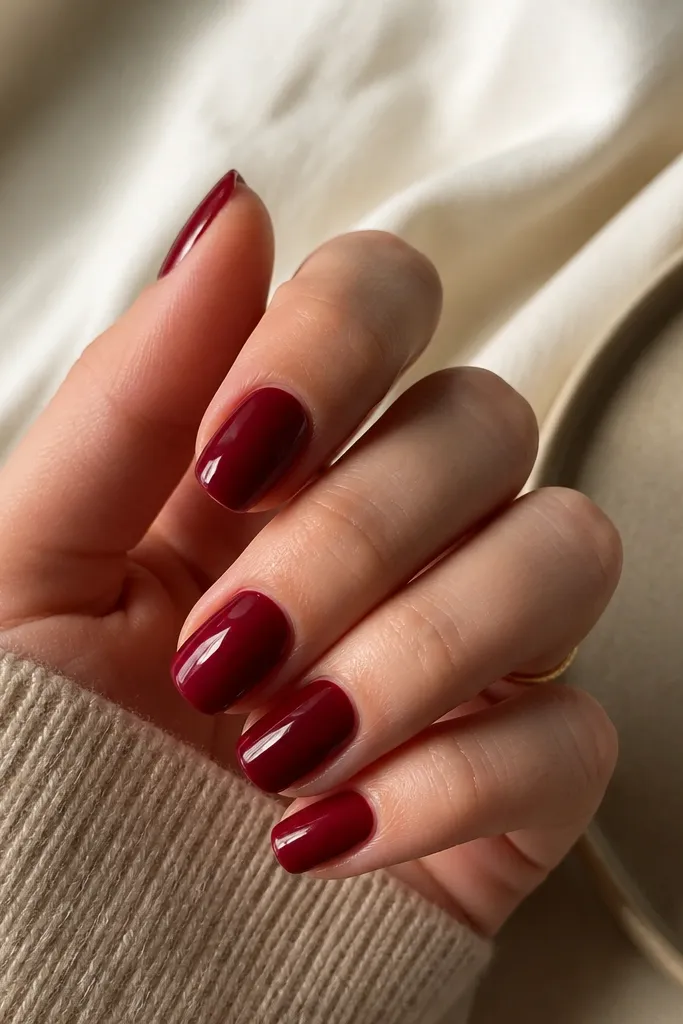 Deep red nails easy beginner ideas