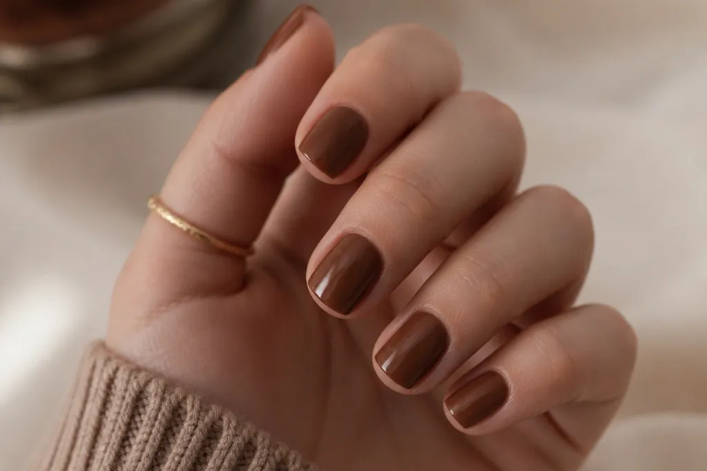 How to do easy short brown nails ideas
