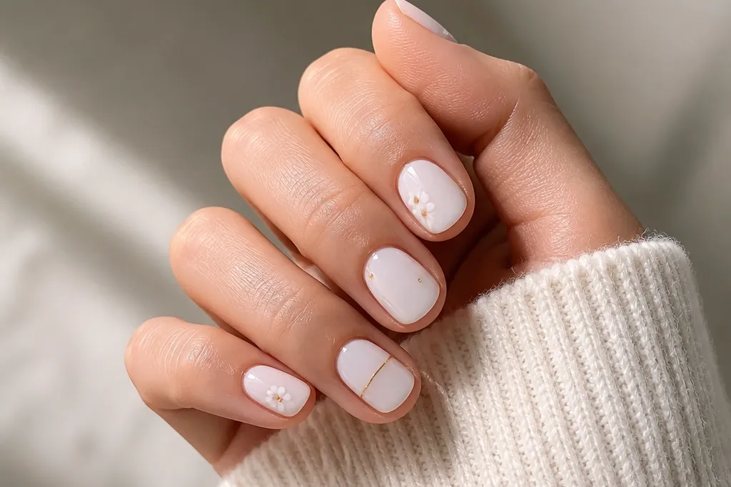 How to do short white nails easy designs