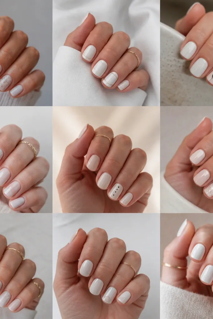 How to do short white nails easy designs