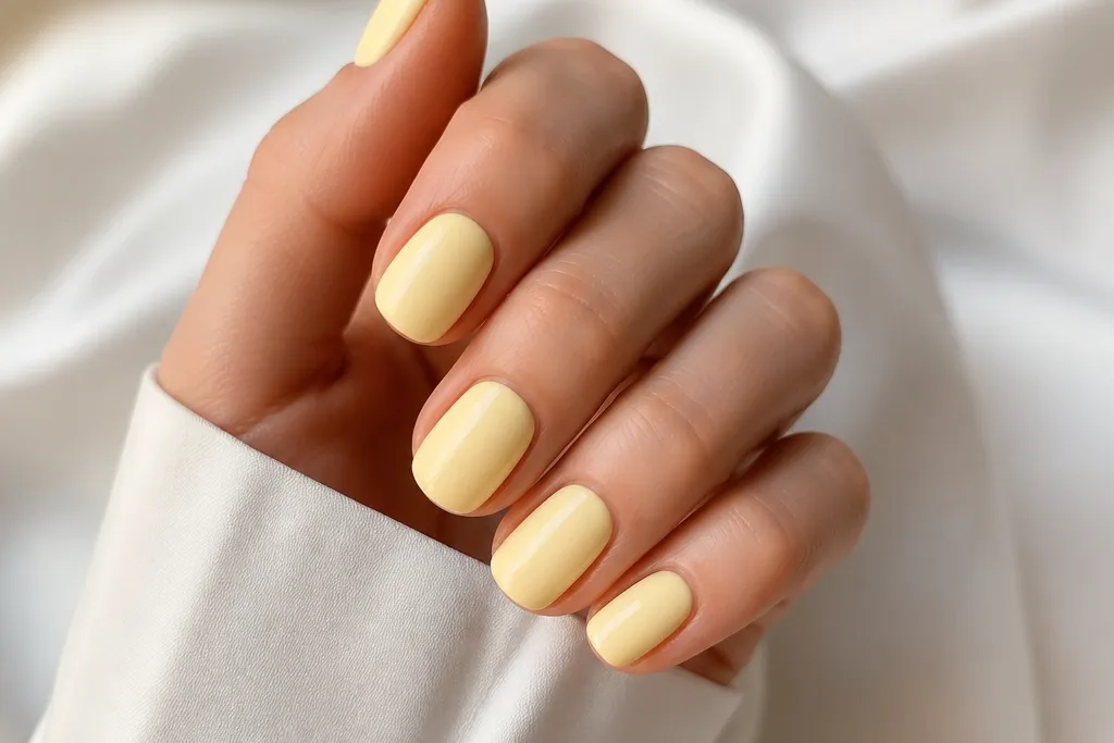 Light Yellow Nails Pastel Looks