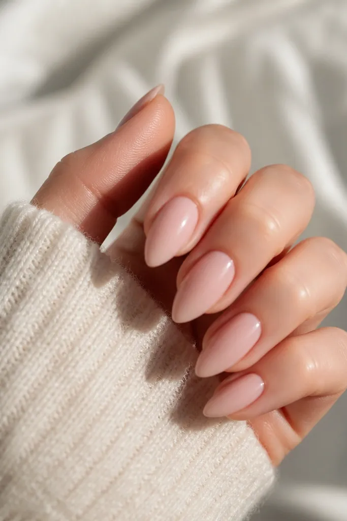 Low maintenance short stiletto acrylic nails