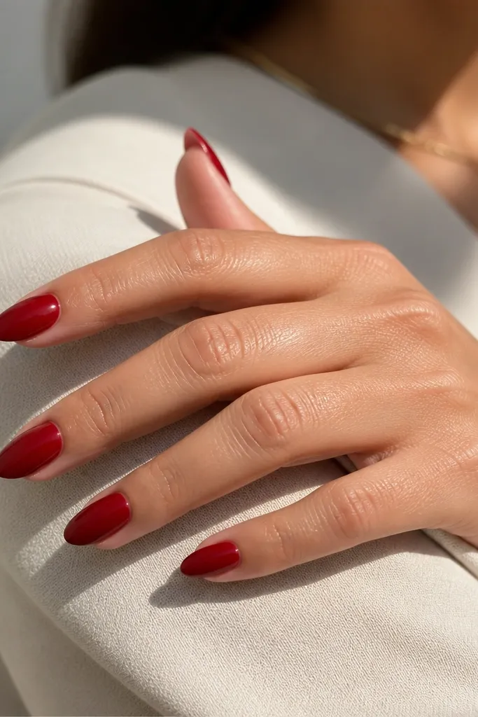 Luxury short stiletto nails in red