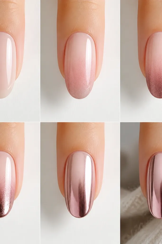 Modern Ombre Chrome Nails Step by Step
