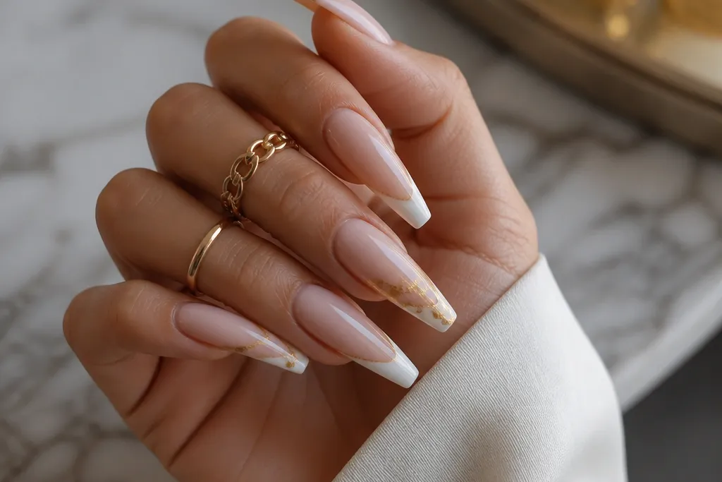 Luxury nails acrylic coffin that look expensive