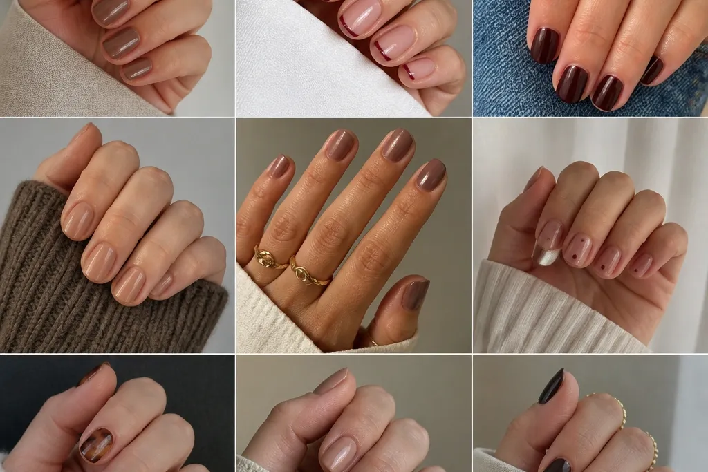 Short brown nails ideas that stay cute