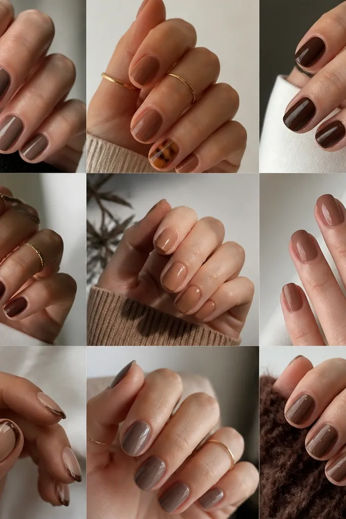 Short brown nails ideas that stay cute