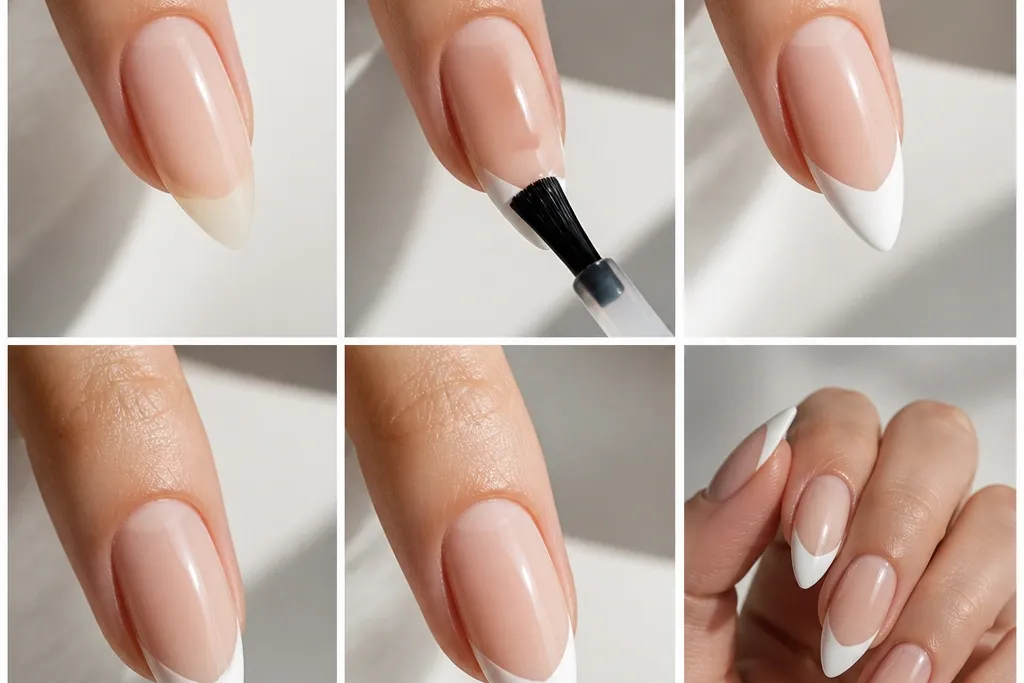 Step by step short stiletto french tips