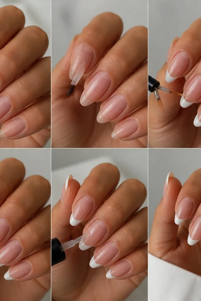 Step by step short stiletto french tips