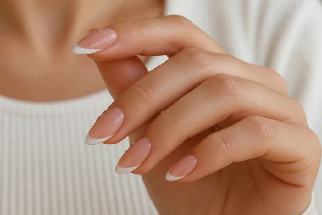 Weekly short stiletto french tip nails
