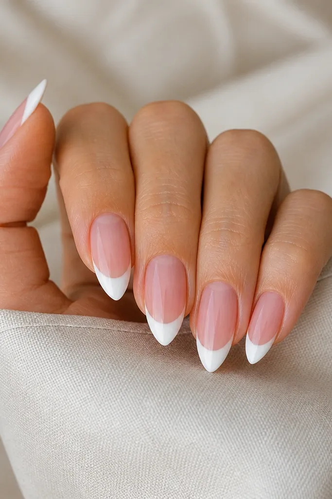 Weekly short stiletto french tip nails